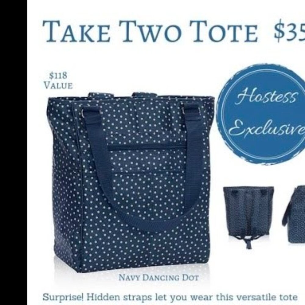 EUC Thirty One Take Two Tote Dancing Dot Hidden Backpack